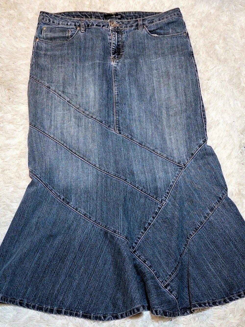 willi smith Denim Maxi Skirt Size 14 Like New